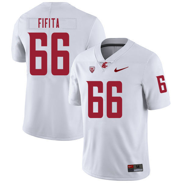 Men #66 Ma'ake Fifita Washington State Cougars College Football Jerseys Sale-White